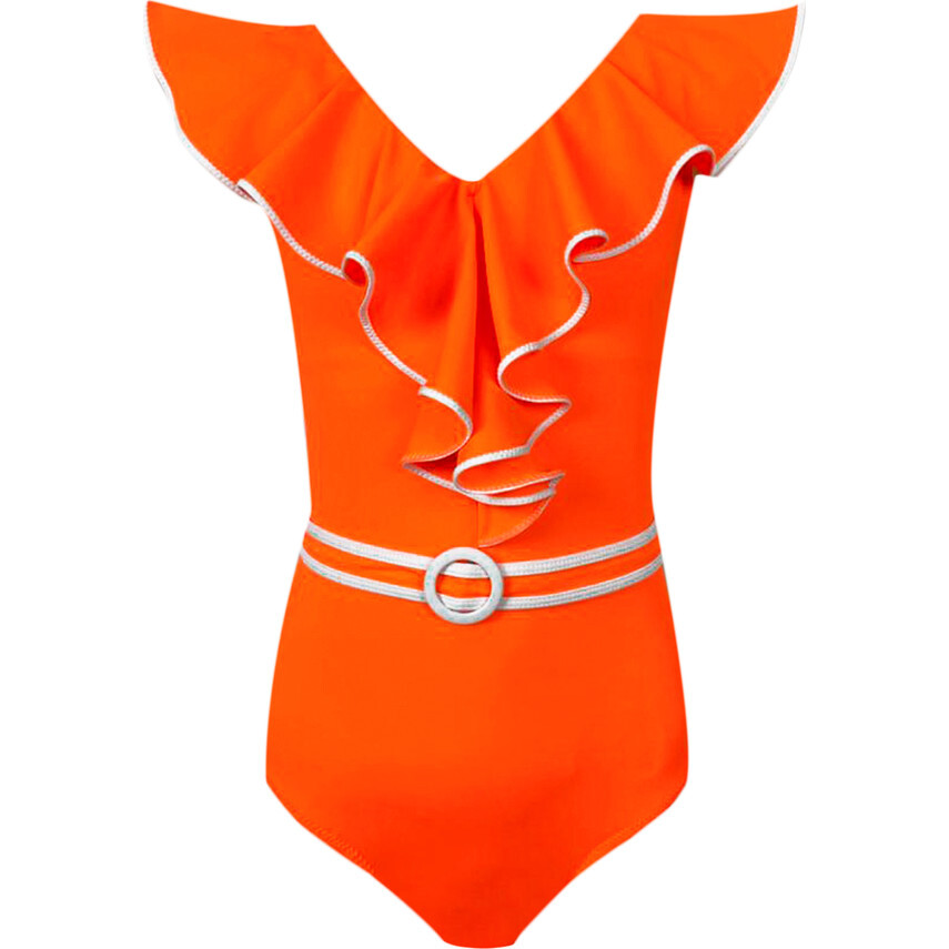 Tika Sleeveless One-Piece Swimsuit, Orange - One Pieces - 1