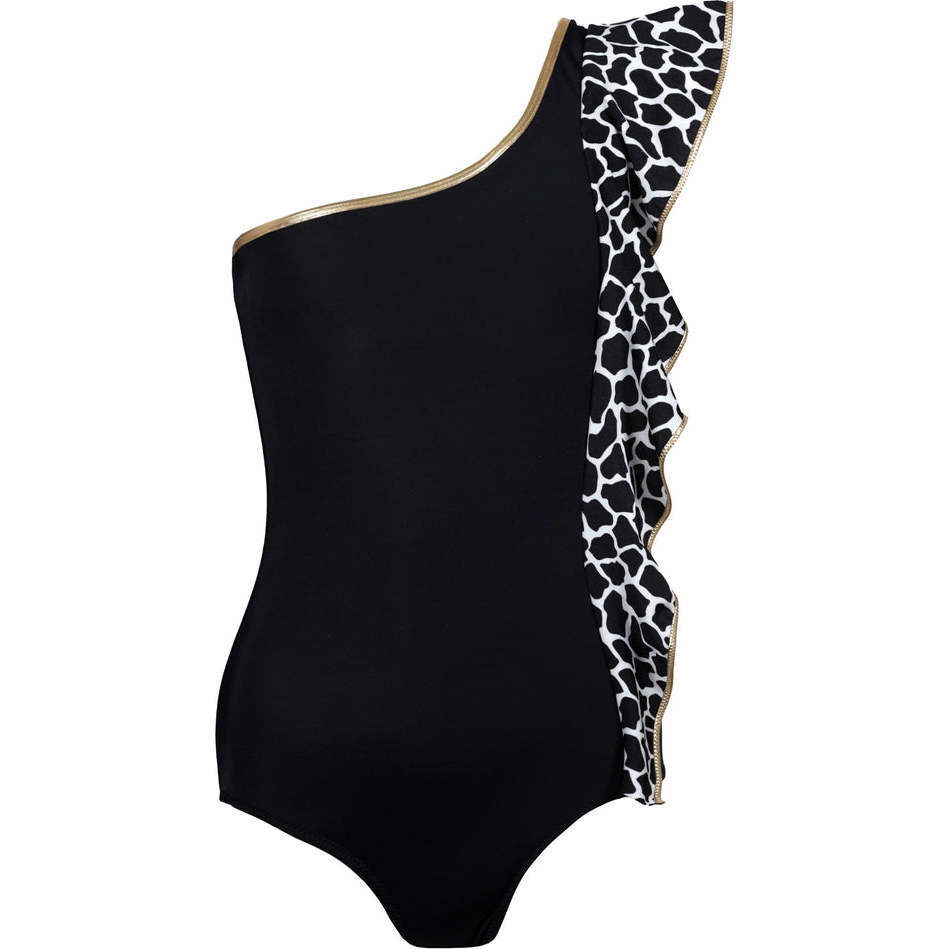 Rea Sleeveless One-Piece Swimsuit, Black - One Pieces - 1