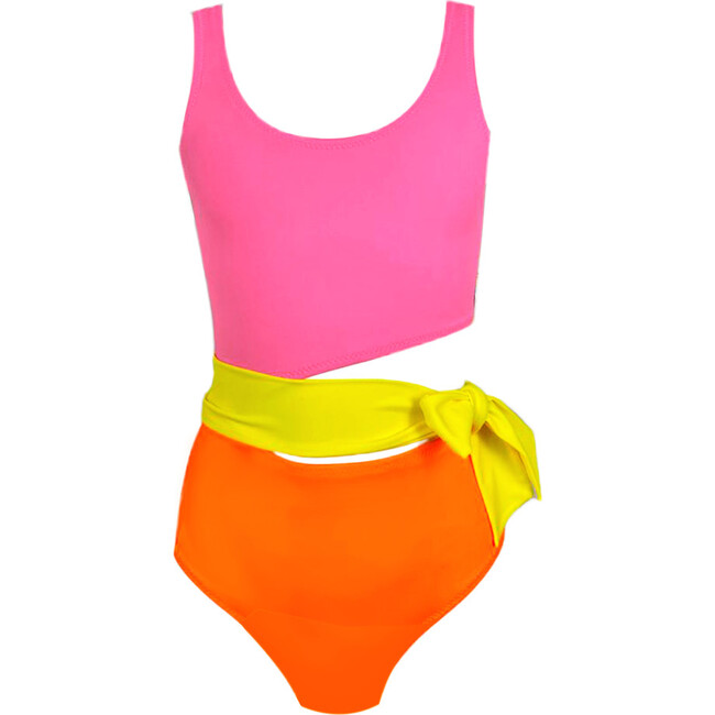 Pop Sleeveless One-Piece Swimsuit, Neon Colors