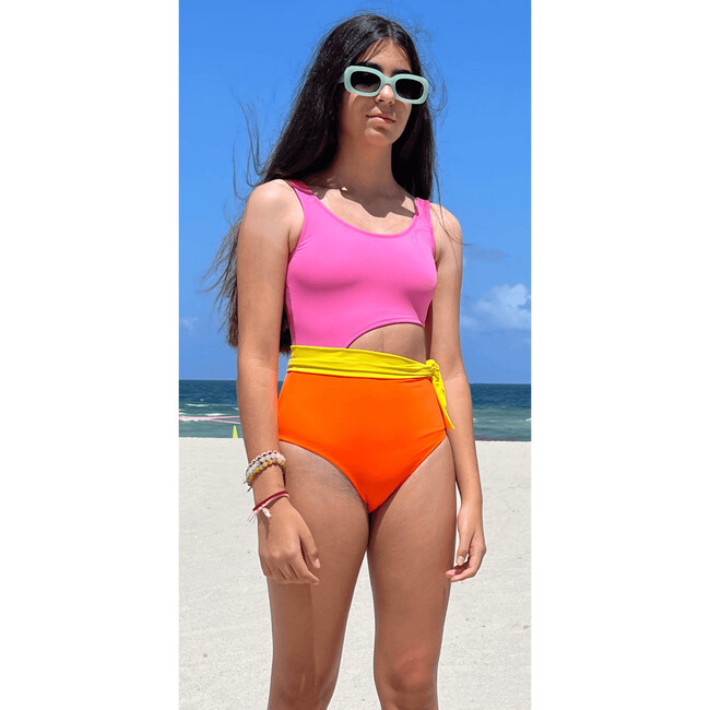 Pop Sleeveless One-Piece Swimsuit, Neon Colors - One Pieces - 2