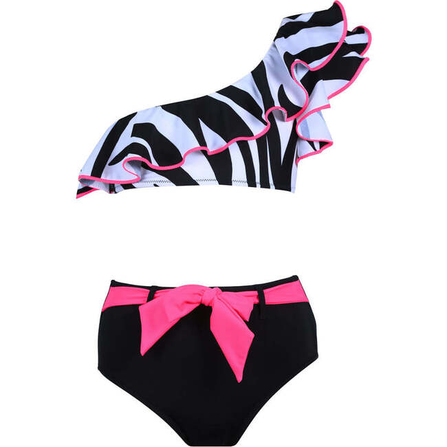 Ocean Sleeveless Two-Piece Bikini, Black & Pink