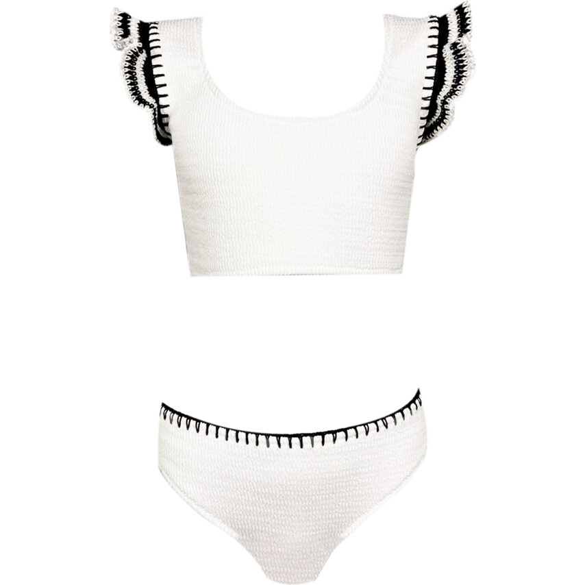 Masha Sleeveless Two-Piece Bikini, White - Two Pieces - 1