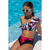 Ocean Sleeveless Two-Piece Bikini, Black & Pink - Two Pieces - 2