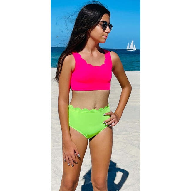 Nao Sleeveless Two-Piece Bikini, Neon Green & Neon Pink - Two Pieces - 3