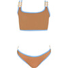 Lorena Sleeveless Two-Piece Bikini, Brown - Two Pieces - 1 - thumbnail