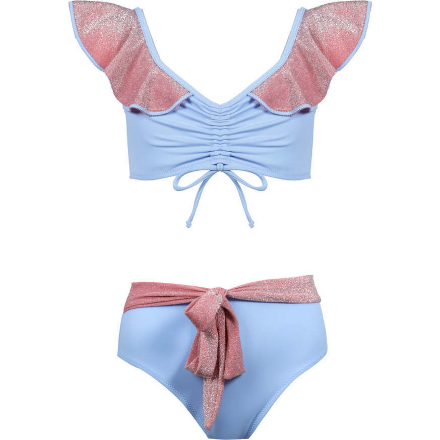 Lucca Sleeveless Two-Piece Bikini, Blue - Nessi Byrd Swim