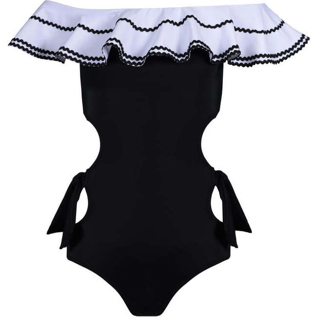Jessie Sleeveless One-Piece Swimsuit, Black