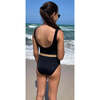 Luna Sleeveless One-Piece Swimsuit, Gold & Black - One Pieces - 4