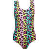 Fancy Animal Print Sleeveless One-Piece Swimsuit, Multicolors - One Pieces - 1 - thumbnail