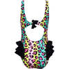 Donna Animal Print Sleeveless One-Piece Swimsuit, Black & Multicolors - One Pieces - 2