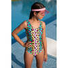 Fancy Animal Print Sleeveless One-Piece Swimsuit, Multicolors - One Pieces - 3