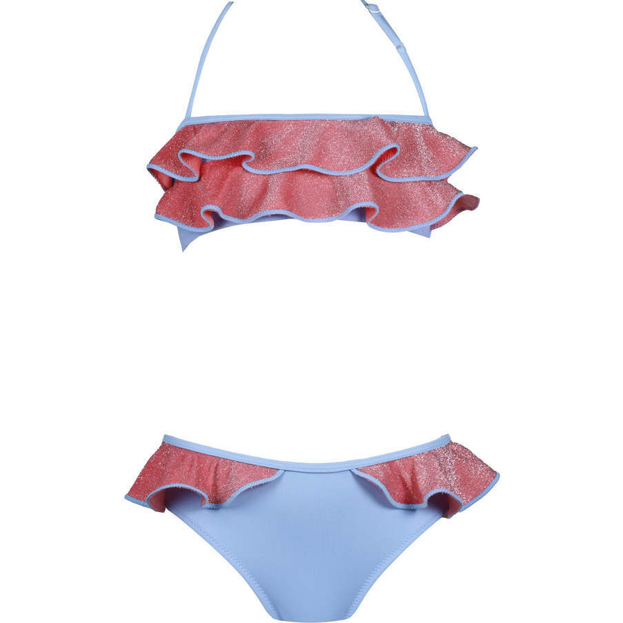 Santa Sleeveless Two-Piece Bikini, Blue - Two Pieces - 1