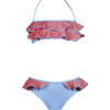 Santa Sleeveless Two-Piece Bikini, Blue - Two Pieces - 1 - thumbnail