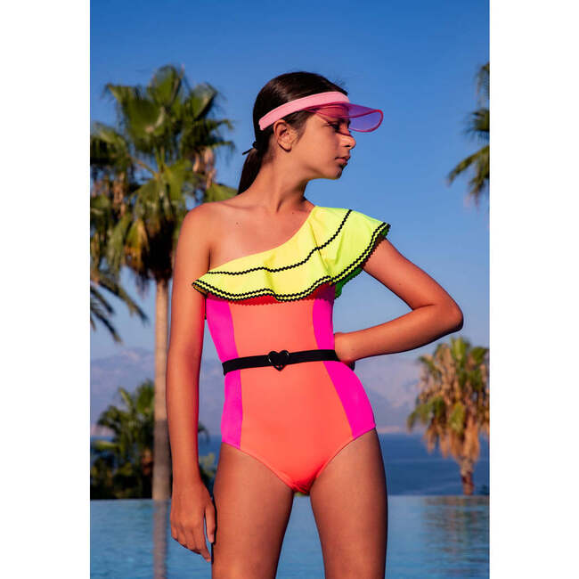 Kea Sleeveless One-Piece Swimsuit, Neon Colors - One Pieces - 2