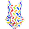 Asami Print Sleeveless Ruffle Waist One-Piece Swimsuit, Multicolors - One Pieces - 1 - thumbnail