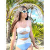 Bluebell Strapless One-Piece Swimsuit, Blue & White - One Pieces - 2