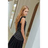 Women's Adjustable Shoulder String Smocked Maxi Dress, Black - Dresses - 2