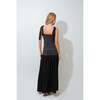 Women's Adjustable Shoulder String Smocked Maxi Dress, Black - Dresses - 3