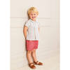 Plain Linen Shorts, Red - Shorts - 2