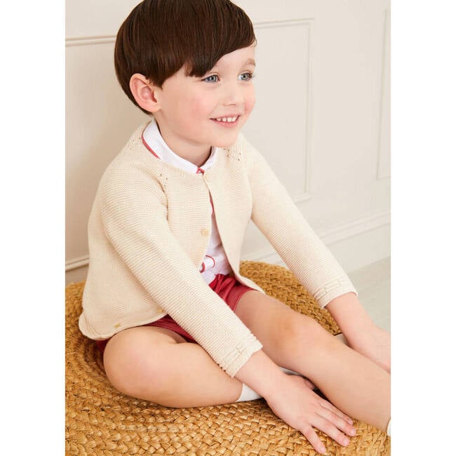 Plain Cardigan, Cream - Cardigans - 3