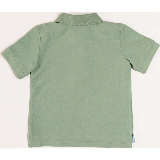 Plain Short Sleeve Polo Top, Green - Sweaters - 5