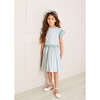 Matilda Floral Print Handsmocked Sleeveless Dress, Blue - Dresses - 2