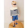 Whale Intarsia Striped Jumper, Blue - Sweaters - 2