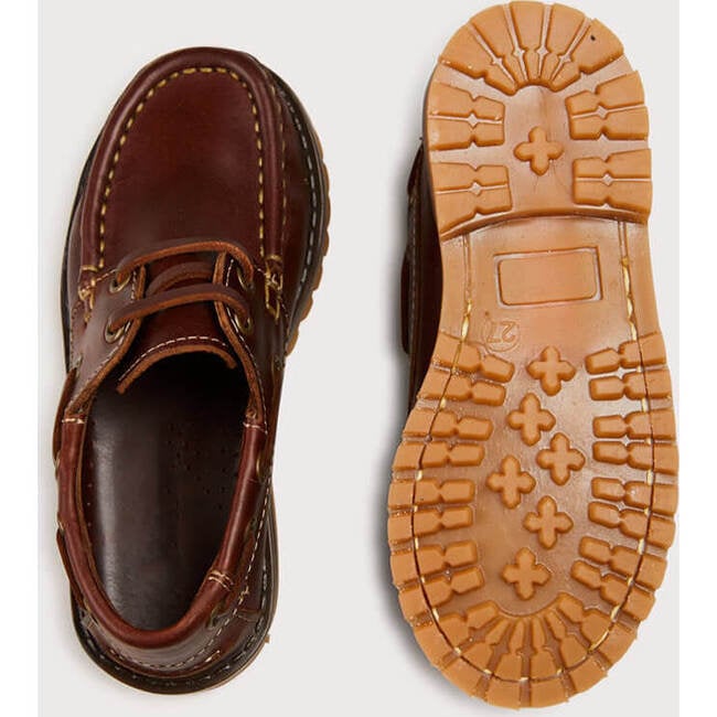 Leather Boat Shoes, Tan - Loafers - 4