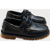 Leather Boat Shoes, Navy - Loafers - 2