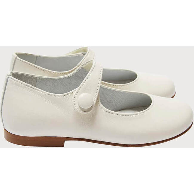 Girls Leather Mary Jane Shoes, Ivory - Mary Janes - 4