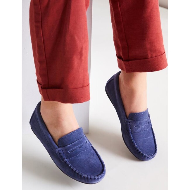 Suede Loafers, French Blue - Loafers - 3