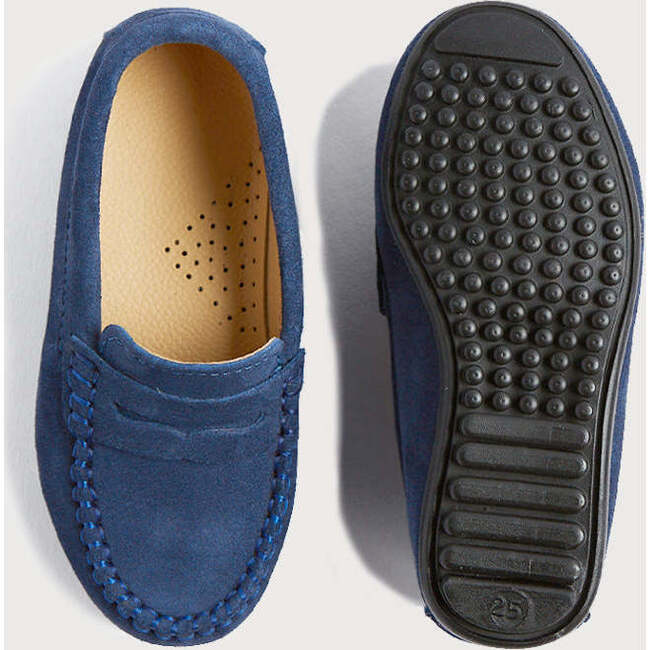 Suede Loafers, French Blue - Loafers - 4