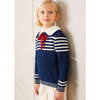 Striped Mariner Collar Jumper, Navy - Sweaters - 3