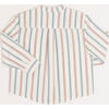 Striped Polo Collar Long Sleeve Shirt, Red - Shirts - 3