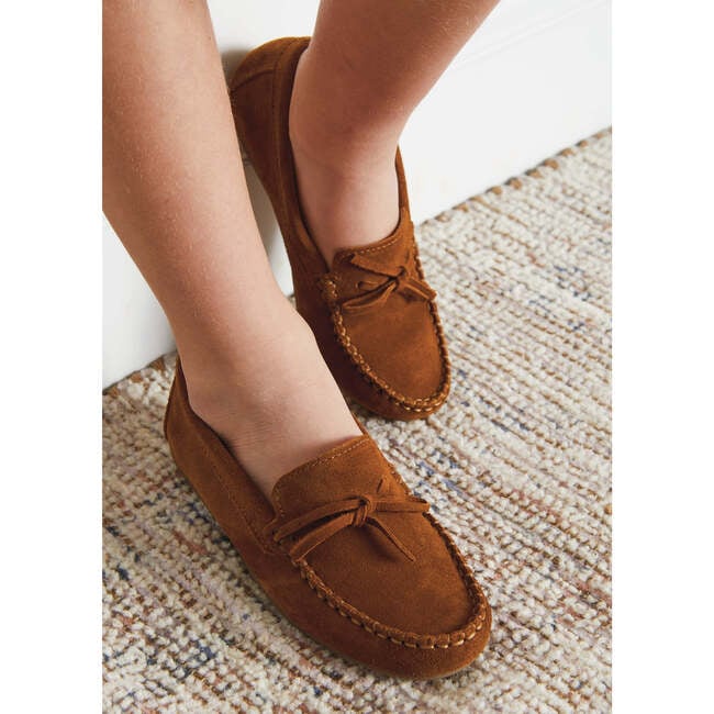 Suede Loafers, Camel Brown - Loafers - 2