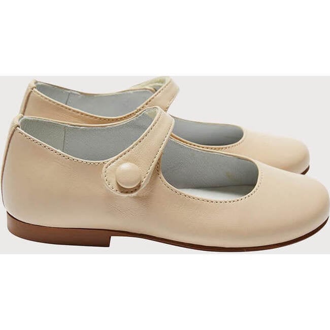 Girls Leather Celebration Shoes, Beige - Mary Janes - 2