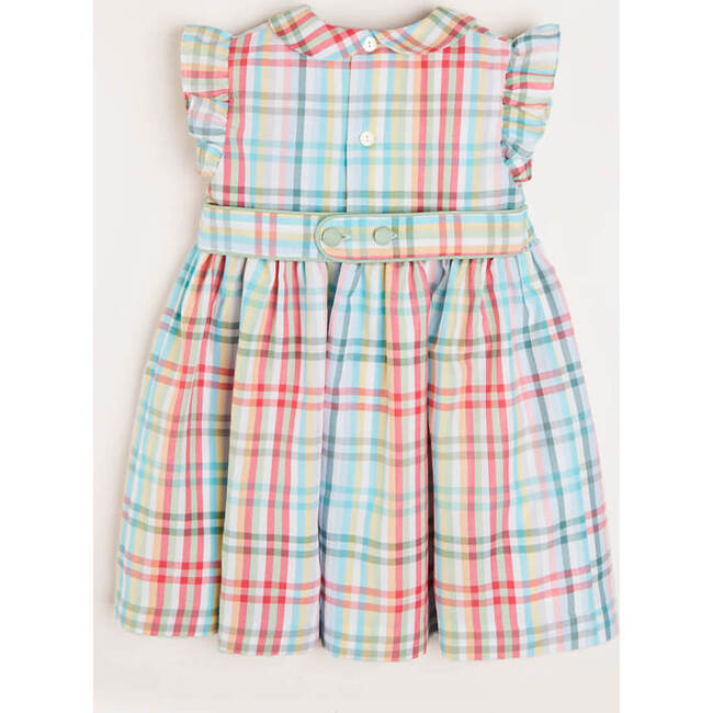 Polo Collar Sleeveless Bold Check Dress, Blue - Dresses - 5