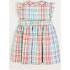 Polo Collar Sleeveless Bold Check Dress, Blue - Dresses - 5