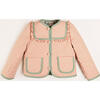 Emilia Floral Print Frill Trim Reversible Quilted Jacket, Green - Coats - 2