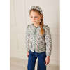 Emilia Floral Print Frill Trim Reversible Quilted Jacket, Green - Coats - 3