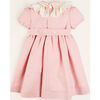 Floral Print Bib Collar Short Sleeve Dress, Pink - Dresses - 4