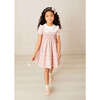 Eloise Floral Print Handsmocked Short Sleeve Dress, Pink - Dresses - 2