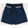 Contrast Trim Bow Front Shorts, Navy - Shorts - 5