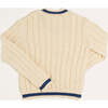 Cable Knit V-Neck Jumper, Cream - Sweaters - 2