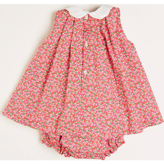 Annie Floral Print Sleeveless Dress With Bloomers, Coral - Dresses - 2