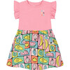 Organic Cotton Jersey Bi-Dress, Printed Fruits Square - Dresses - 1 - thumbnail
