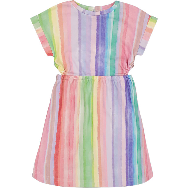French Terry Dress, Rainbow Stripe