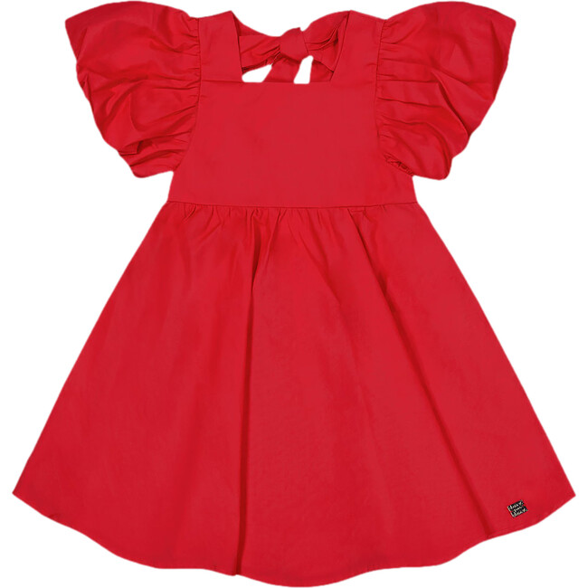 Dress With Bubble Sleeves, True Red