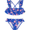Two Piece Swimsuit, Royal Blue Printed Pink Lemon - Two Pieces - 1 - thumbnail