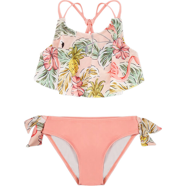 Two Piece Swimsuit, Printed Flamingo